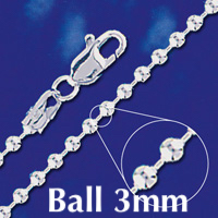 Sterling Silver ball chain 3 mm